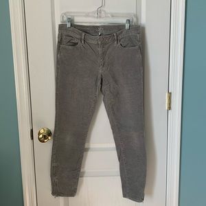 Loft gray skinny ankle corduroy pants, gray size 6/28